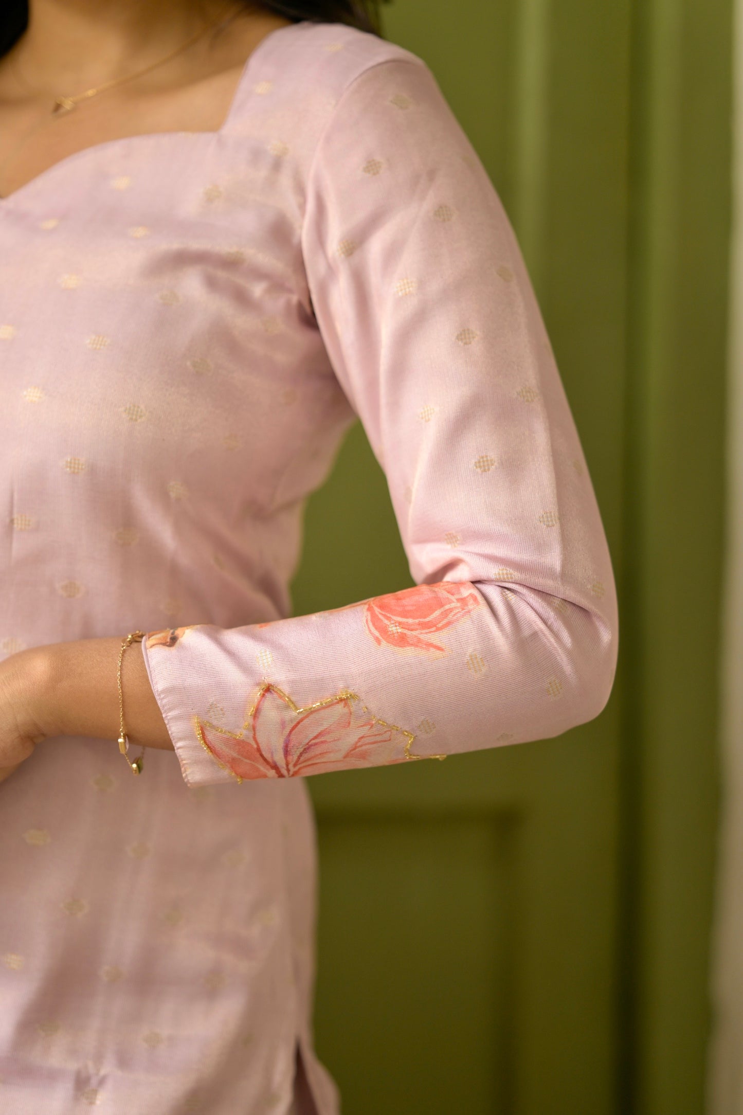 Lotus Embroidered Salwar Suit