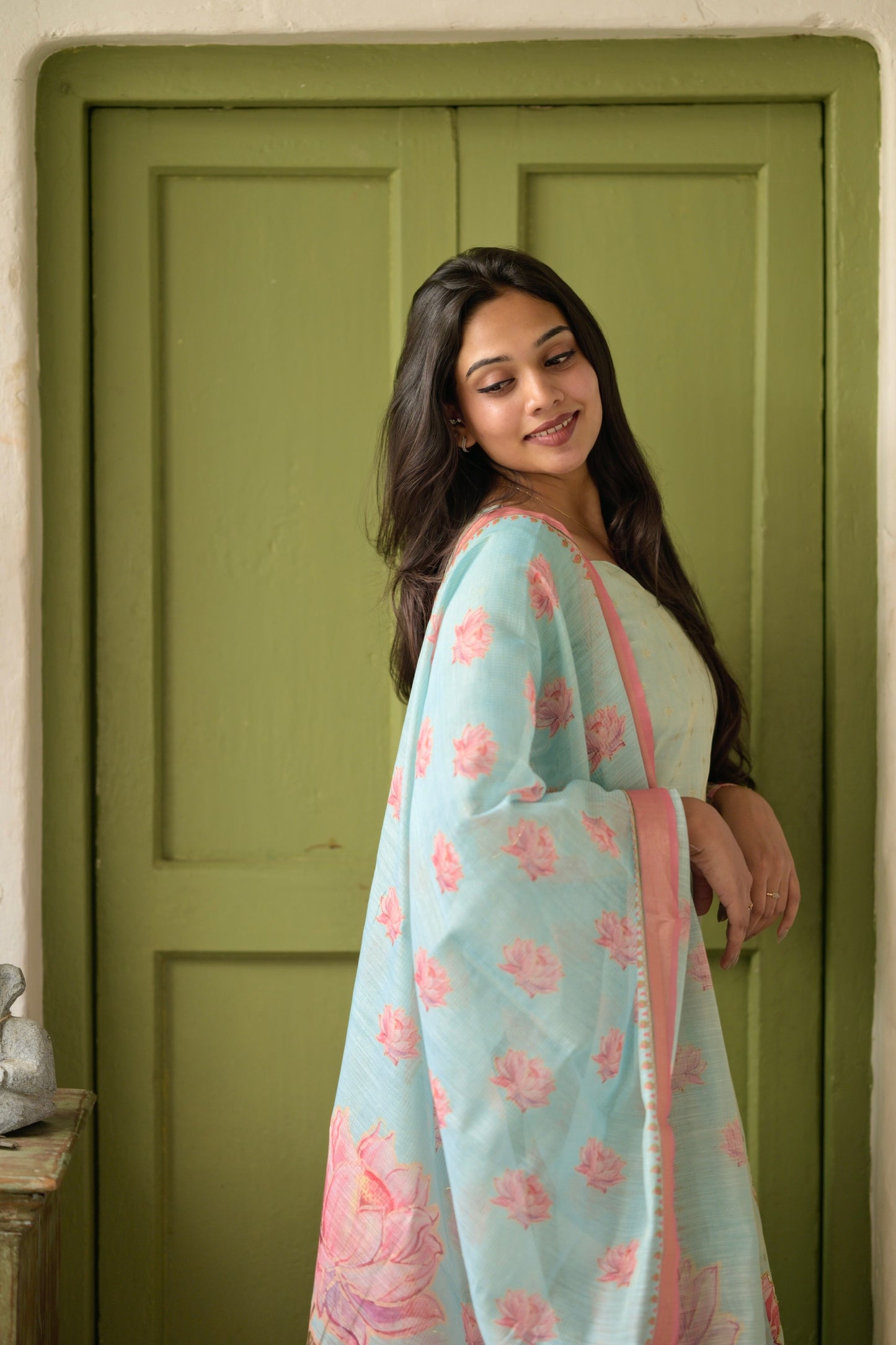 Lotus Embroidered Suit Set