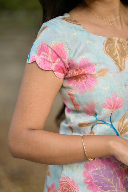 Blue Floral Salwar Suit