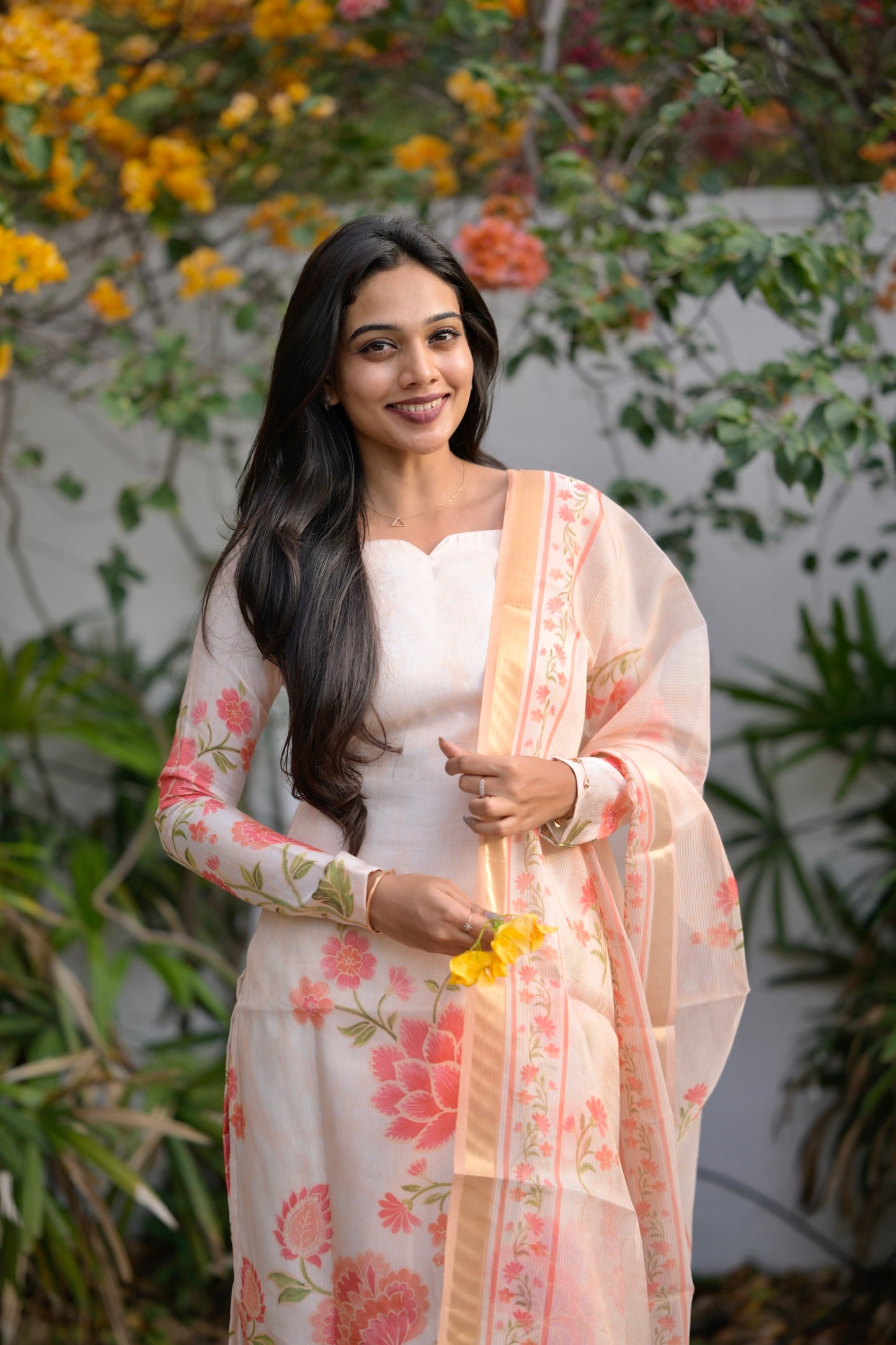 Creme Floral Salwar Set