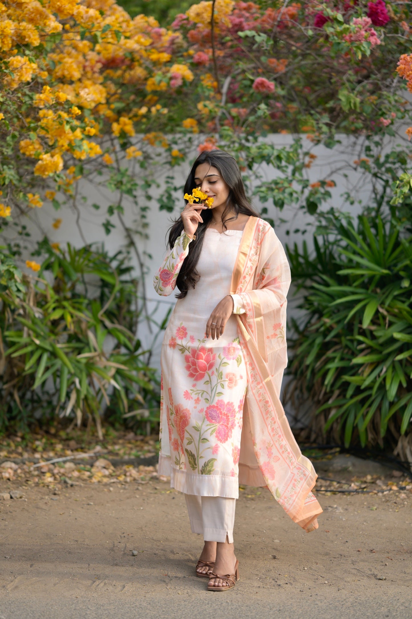 Creme Floral Salwar Set
