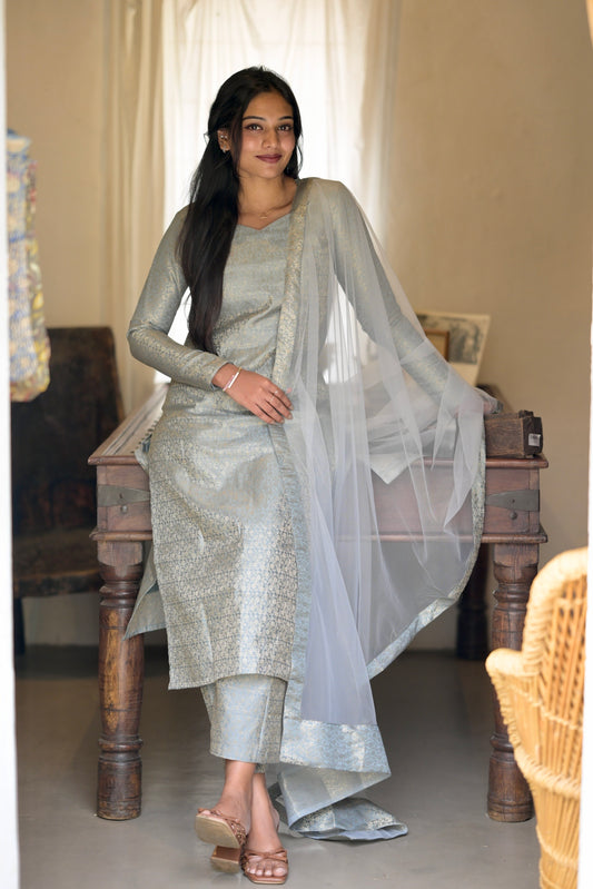 Grey Banaras Suit