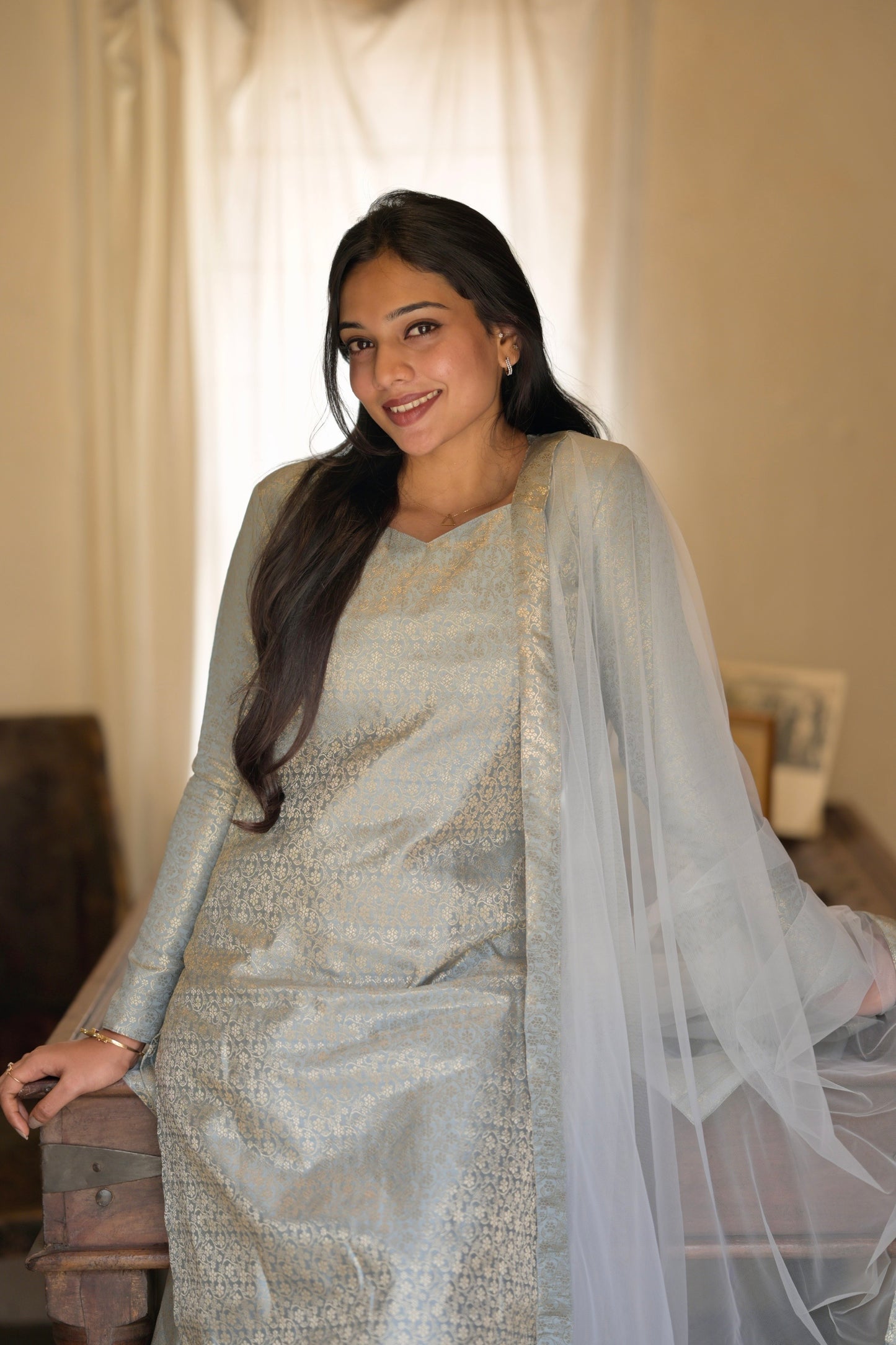 Grey Banaras Suit