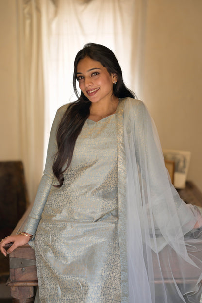 Grey Banaras Suit