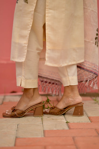 Creme Linen Salwar Suit