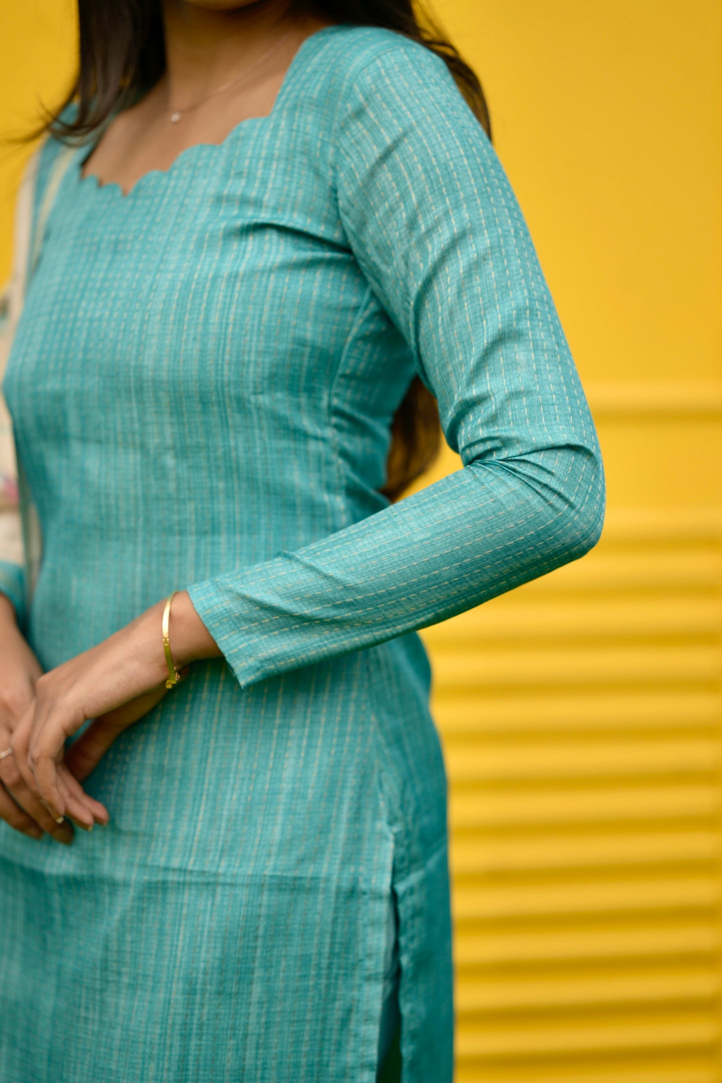 Turquoise Stripes Salwar Suit