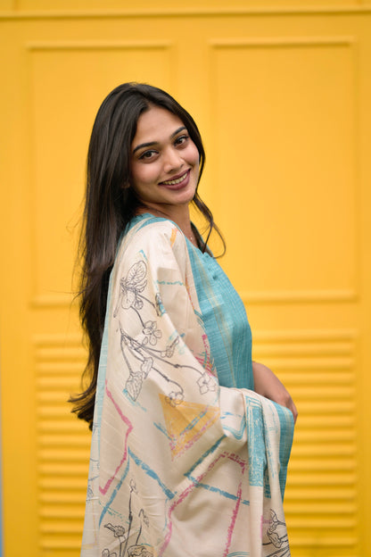Turquoise Stripes Salwar Suit