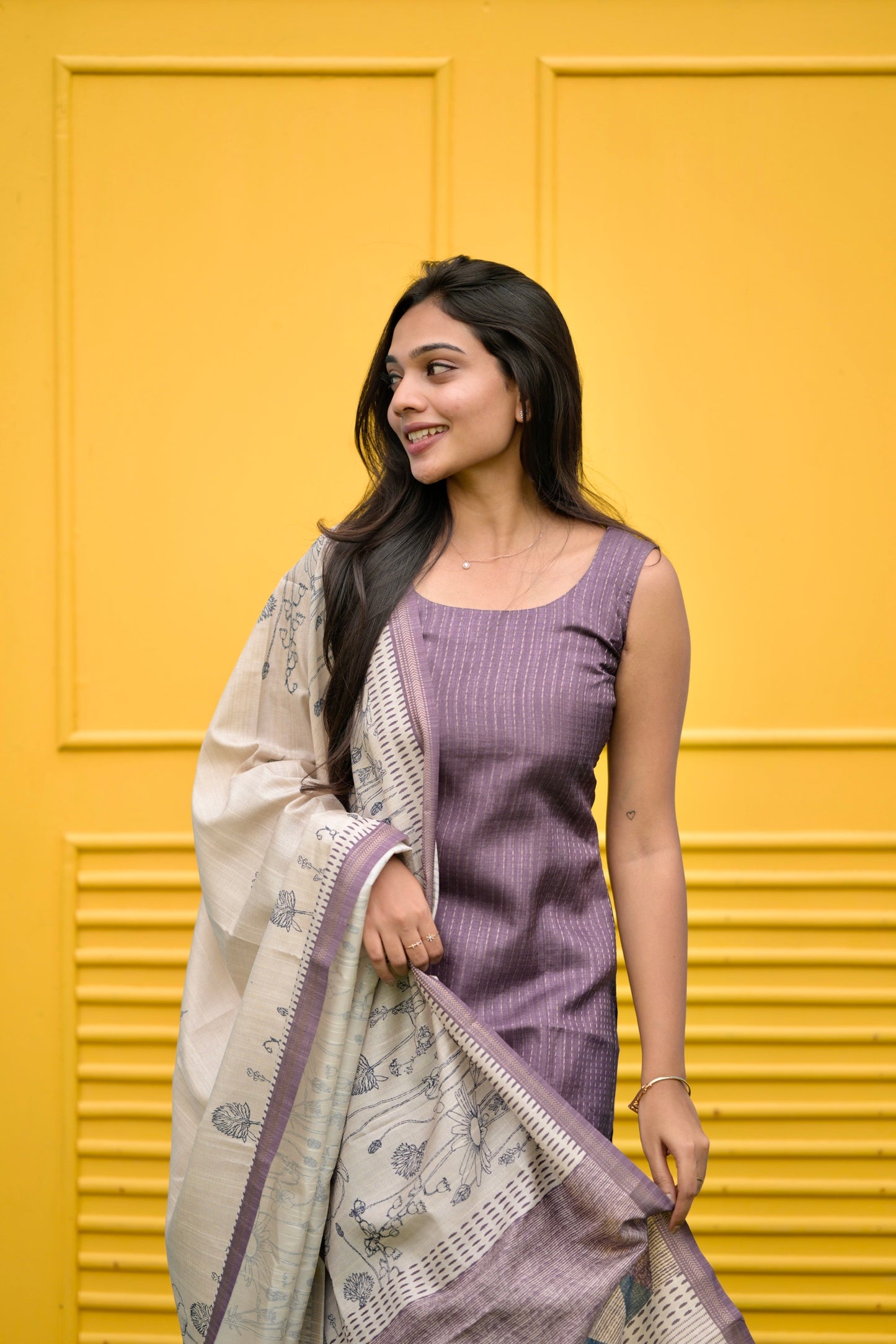 Purple Stripes Salwar Suit