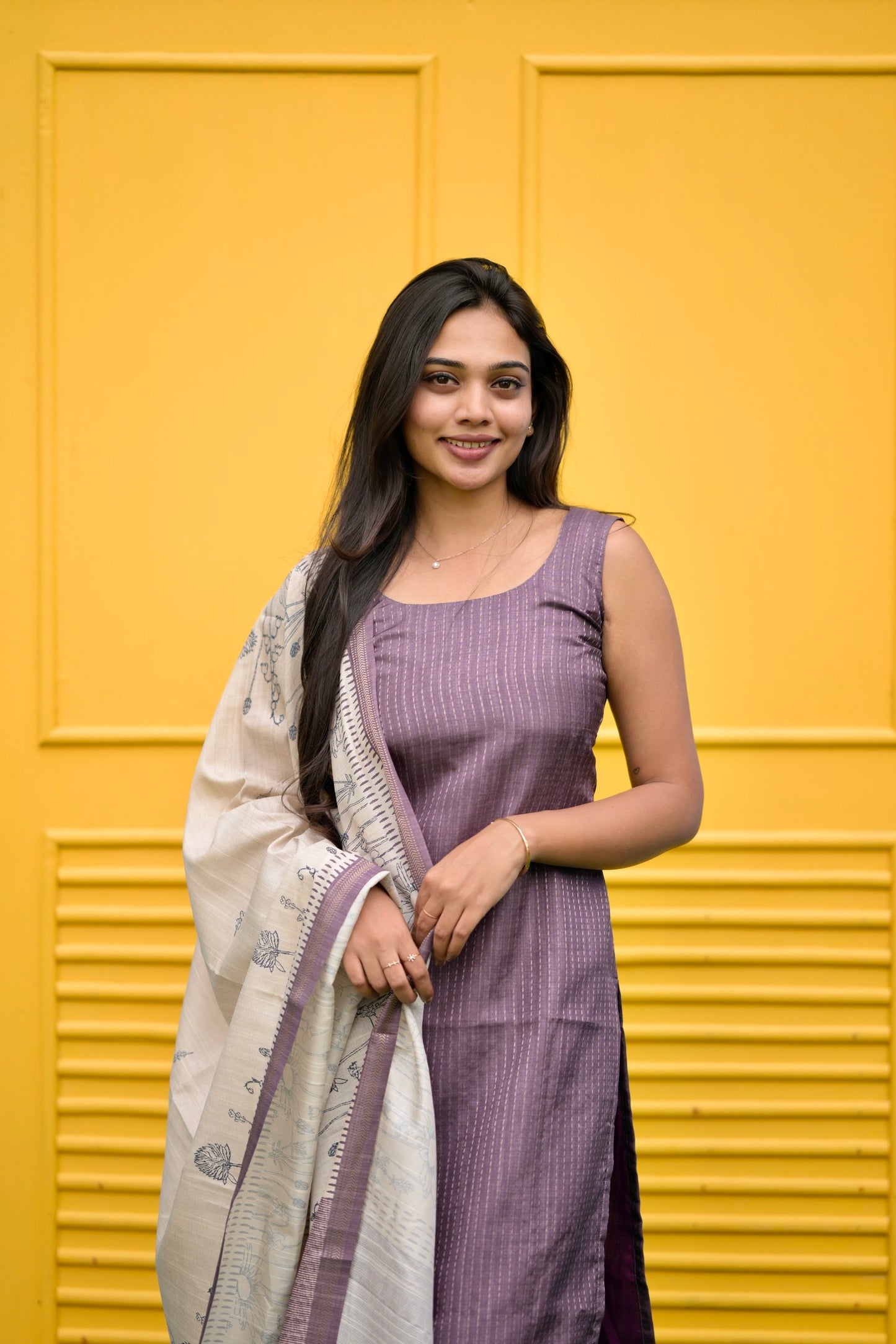 Purple Stripes Salwar Suit