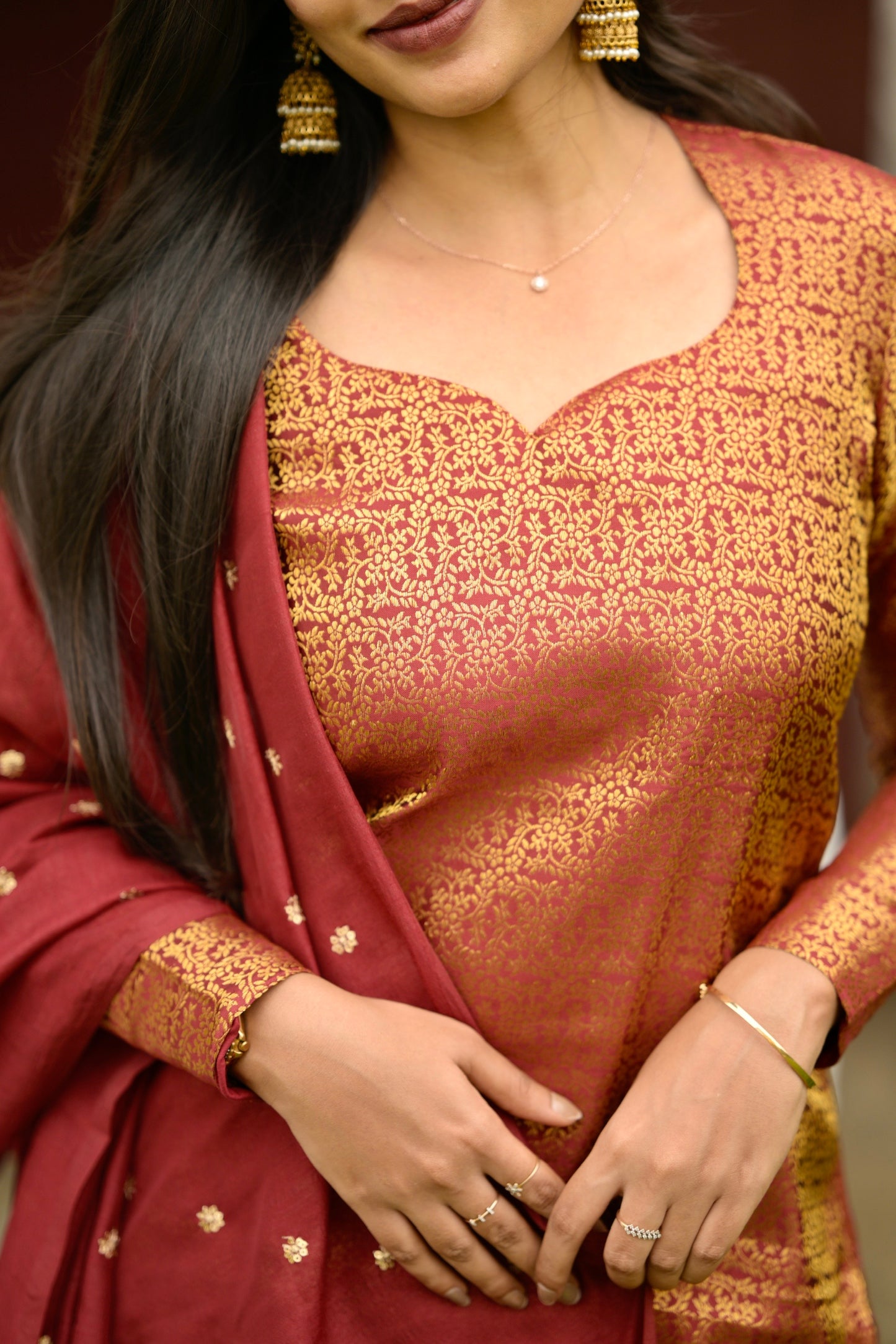 Red Banaras Suit Set