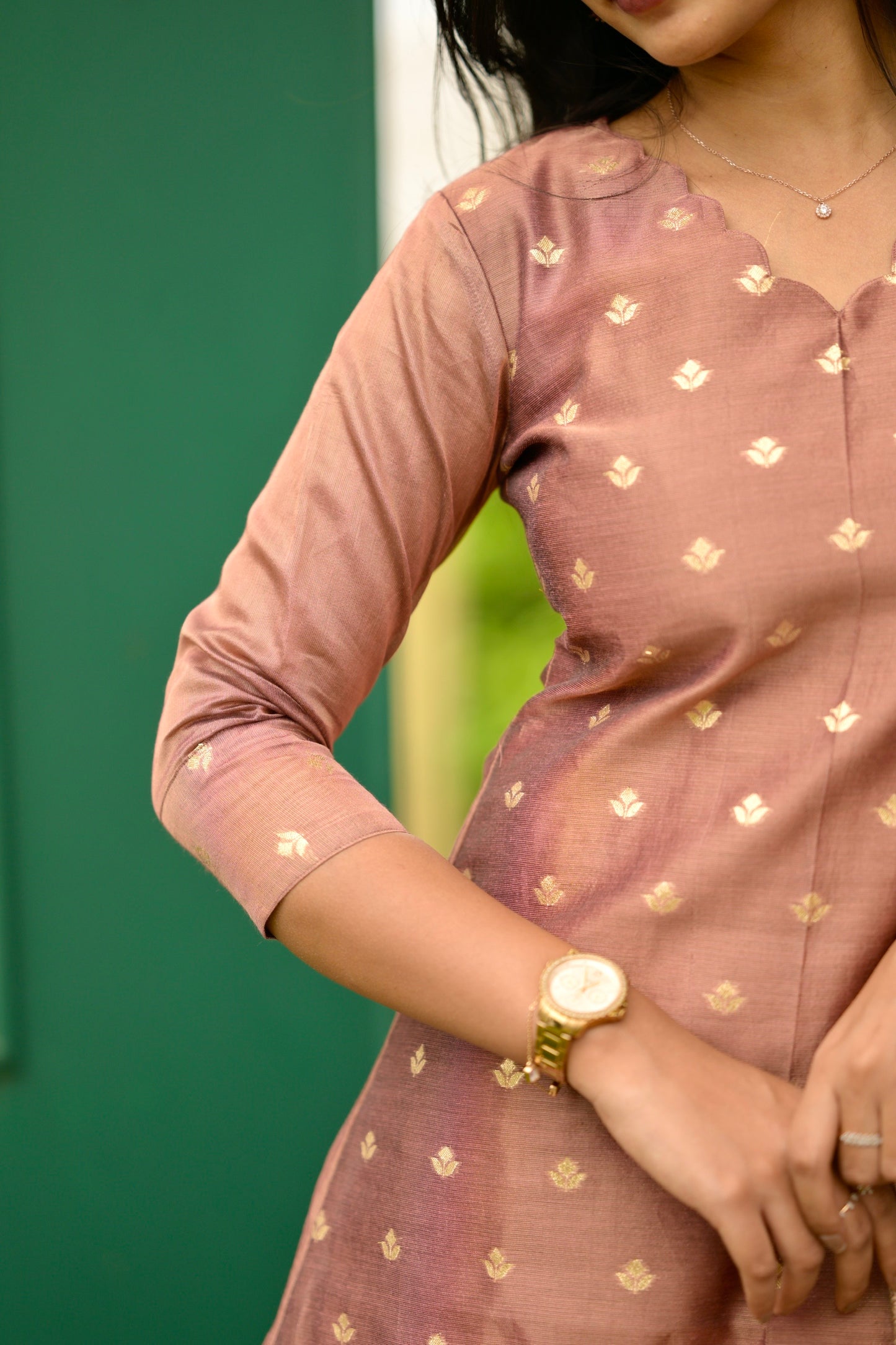 Tissue Brocade Aline Suit