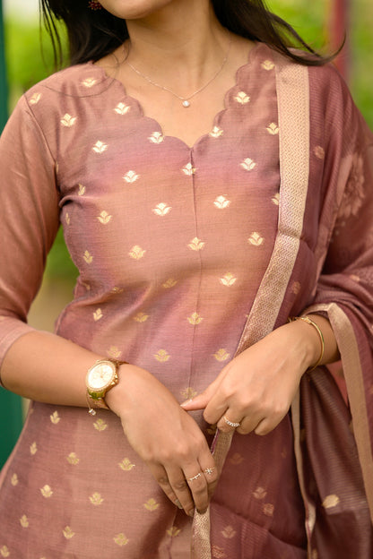 Tissue Brocade Aline Suit