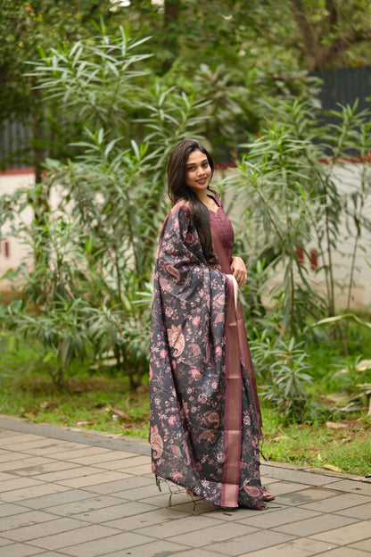 Maroon Kalamkari Salwar Suit