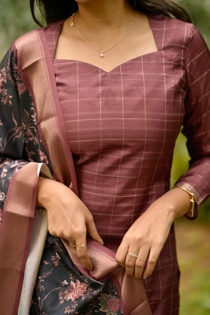 Maroon Kalamkari Salwar Suit