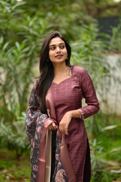 Maroon Kalamkari Salwar Suit