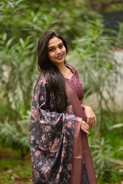 Maroon Kalamkari Salwar Suit