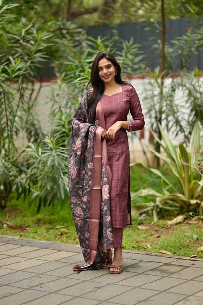Maroon Kalamkari Salwar Suit