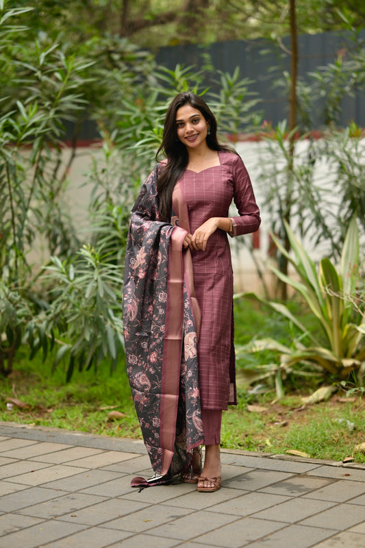 Maroon Kalamkari Salwar Suit