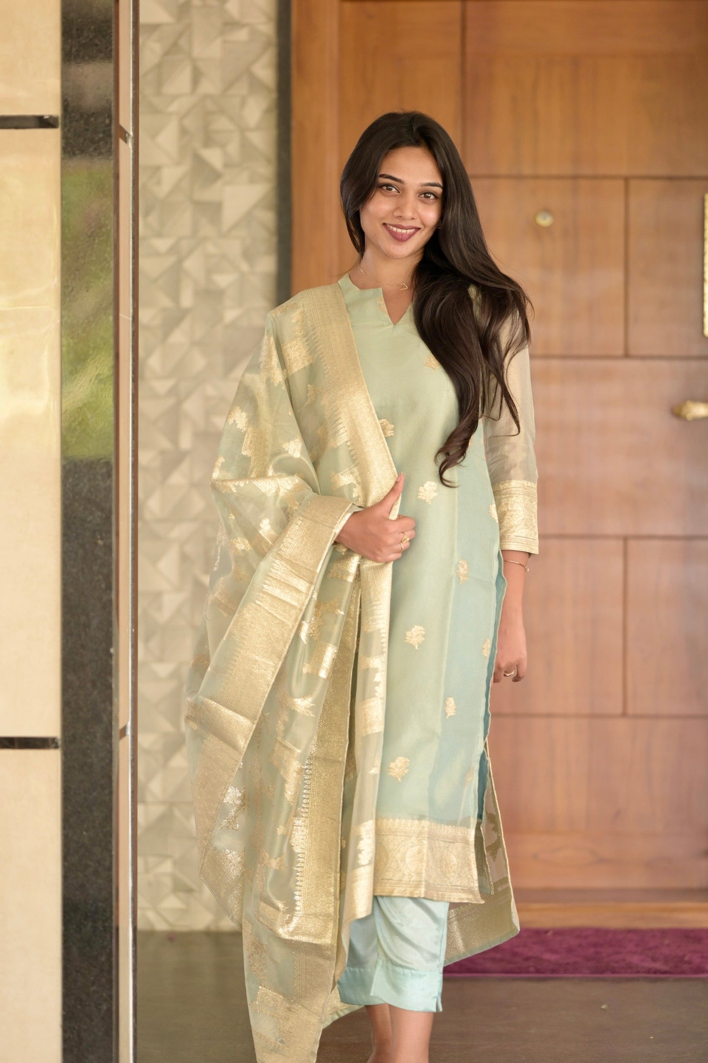 Tissue Brocade Salwar Suit