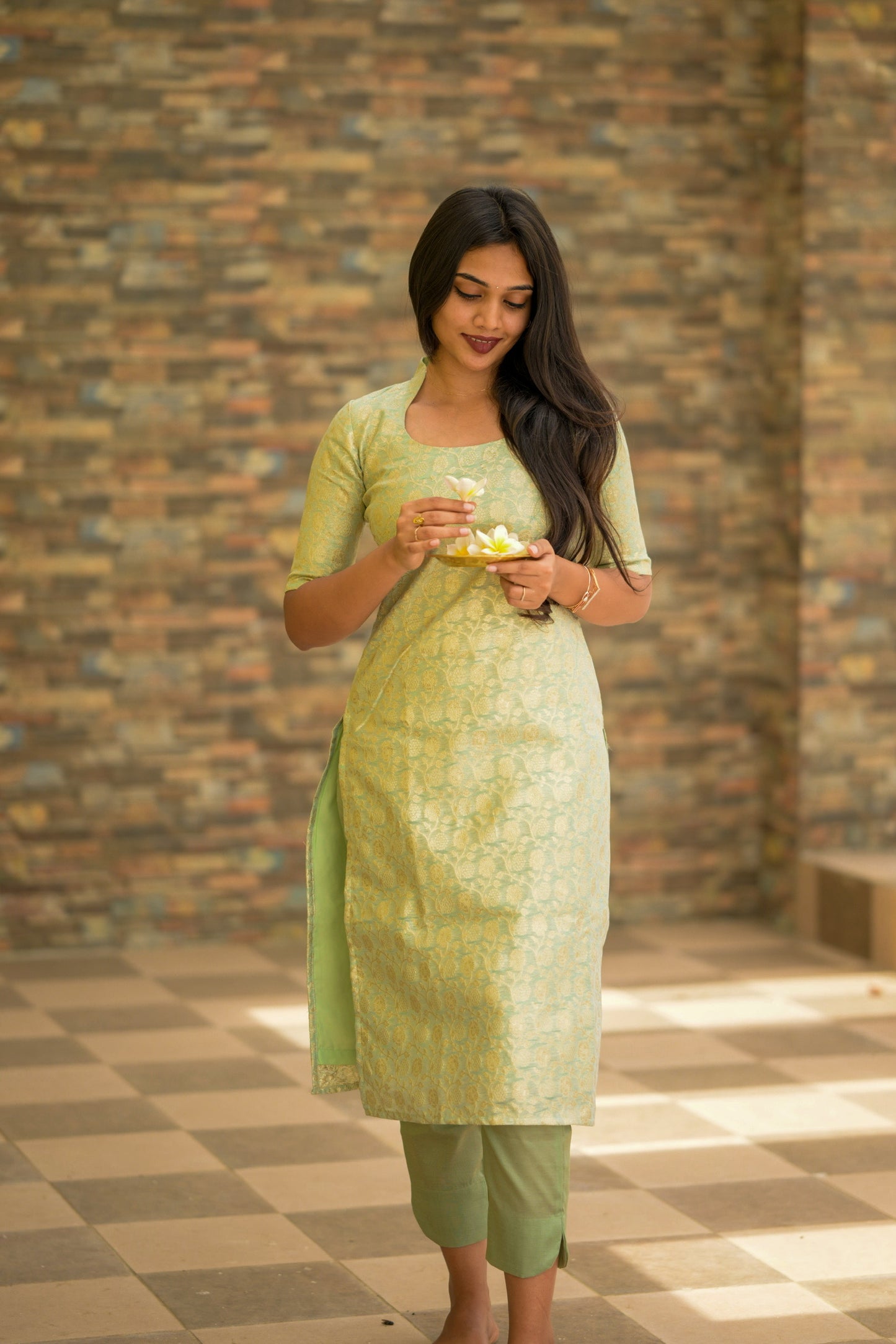 Chanderi Banaras Suit