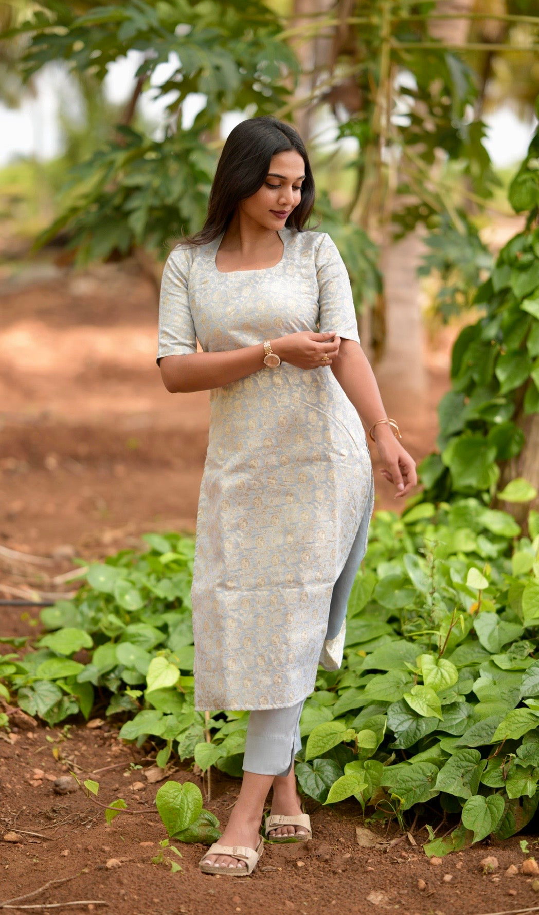 Chanderi Banaras Suit