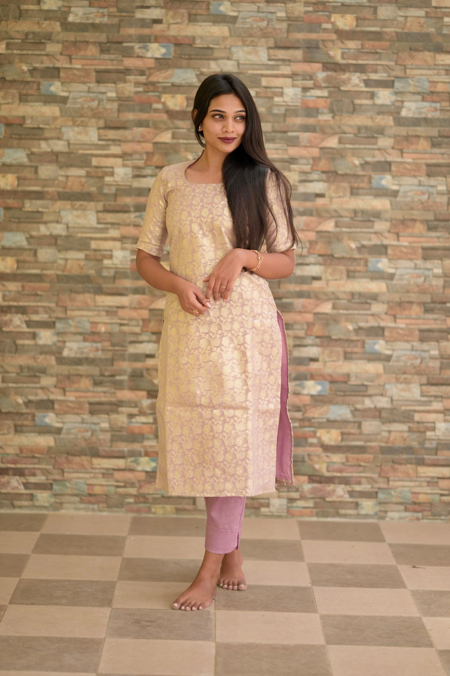 Chanderi Banaras Suit