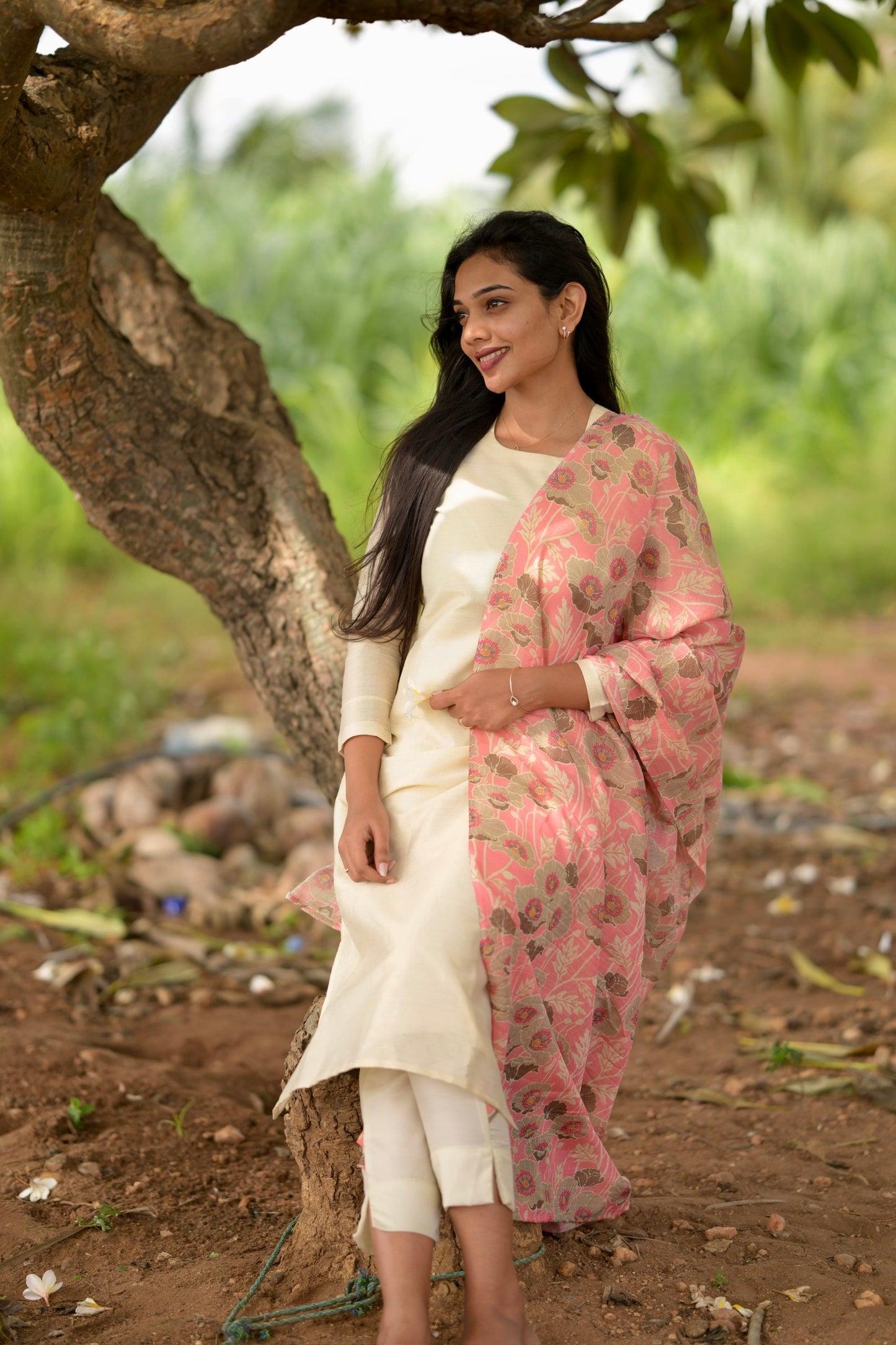 Crème Tissue Salwar Set