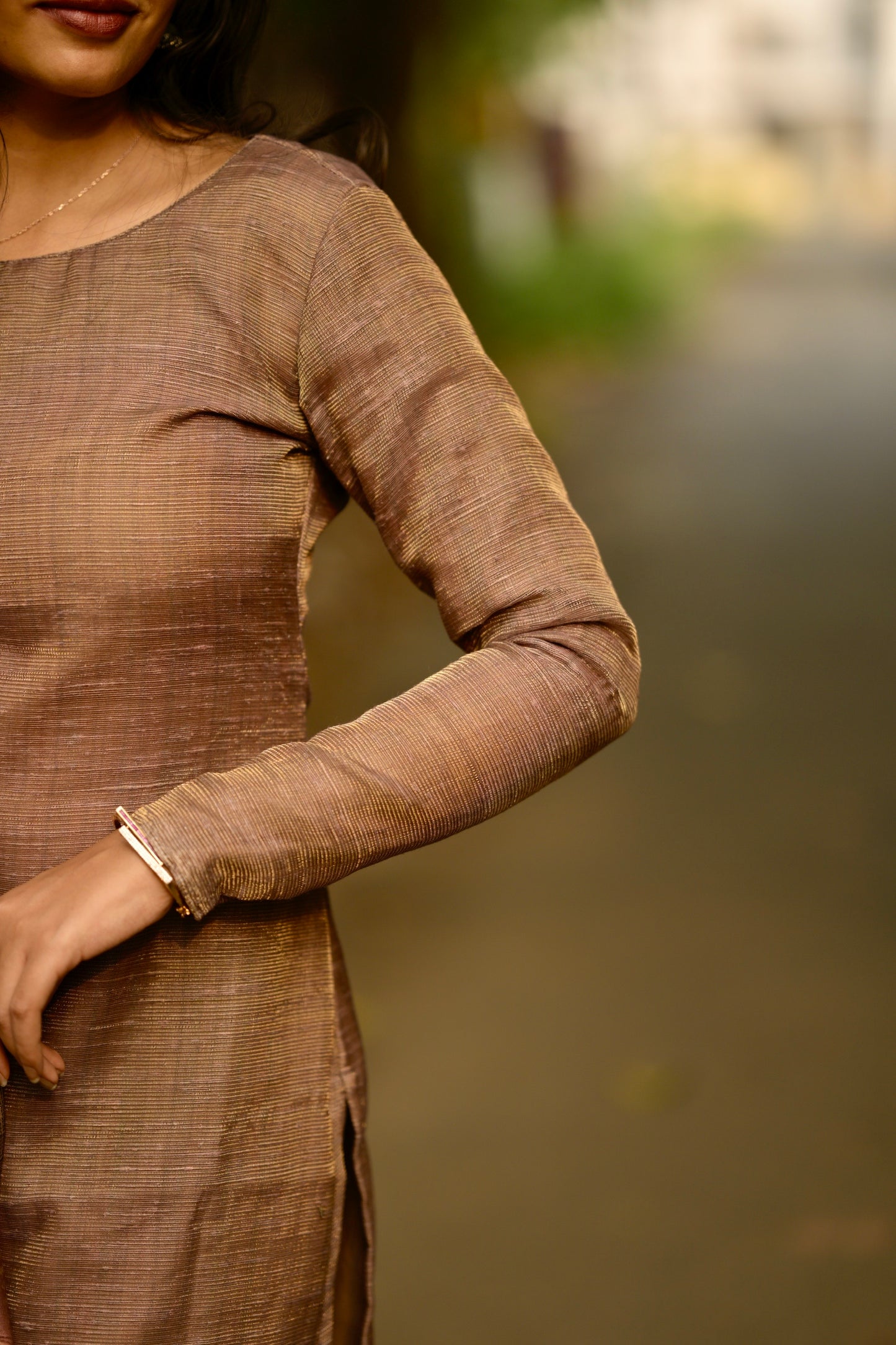 Brown Jute Salwar Suit