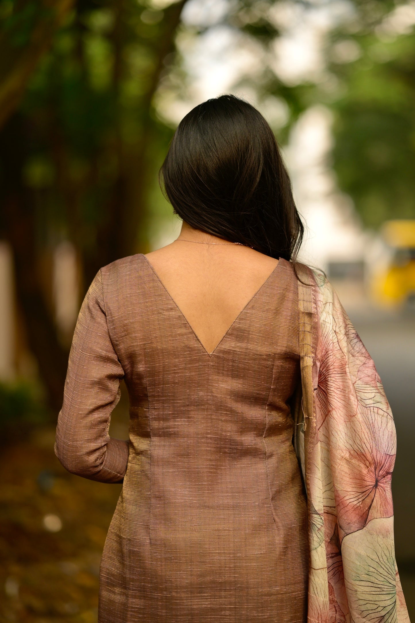 Brown Jute Salwar Suit