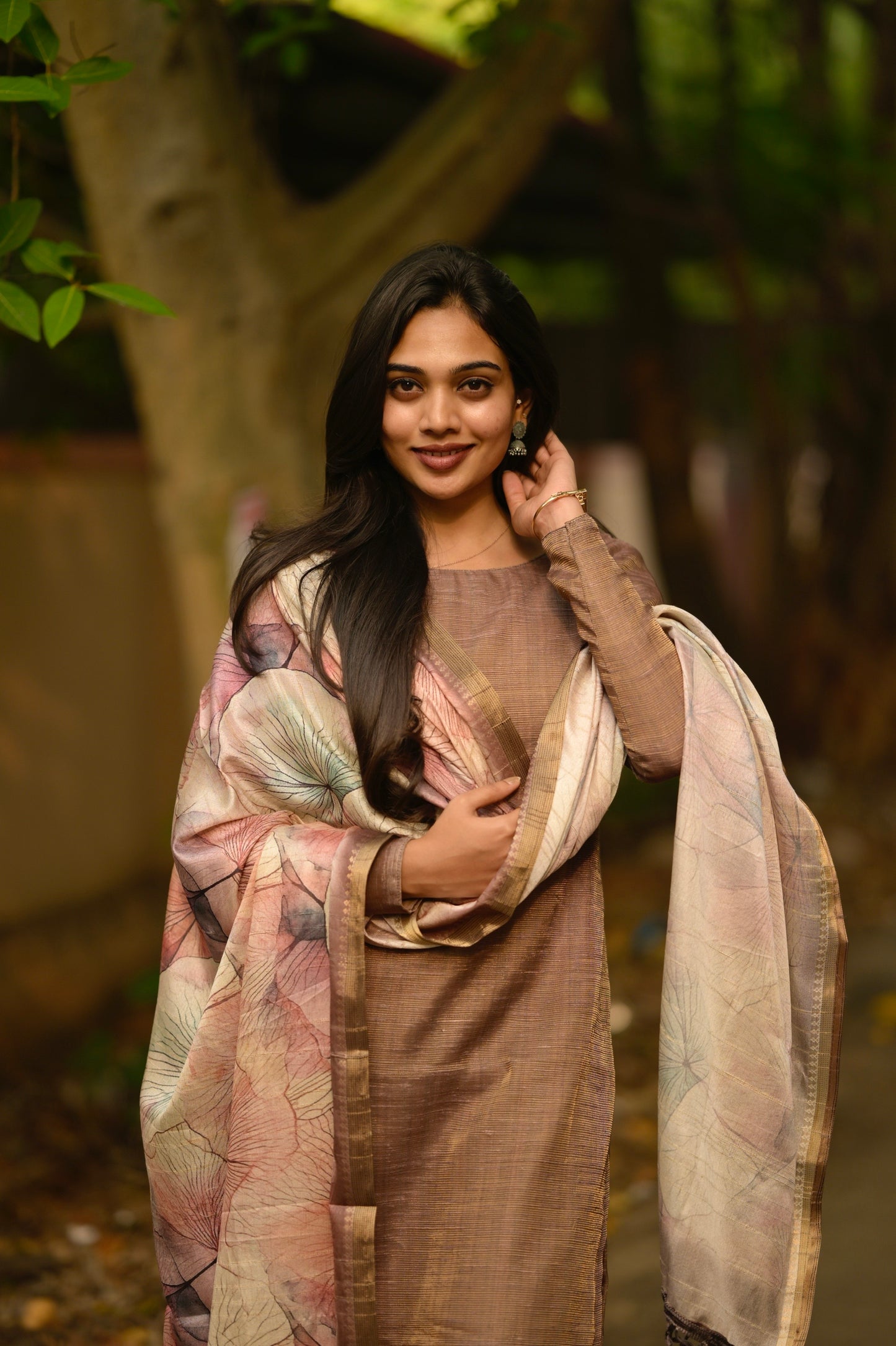 Brown Jute Salwar Suit