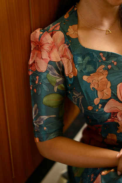 Blue Floral Kurta
