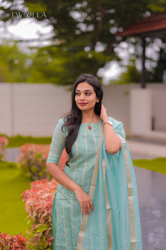 Tissue brocade salwar suit