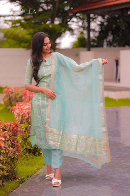 Tissue brocade salwar suit