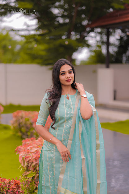 Tissue brocade salwar suit