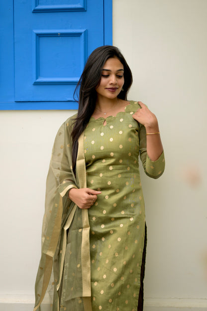 Tissue Brocade Salwar Suit