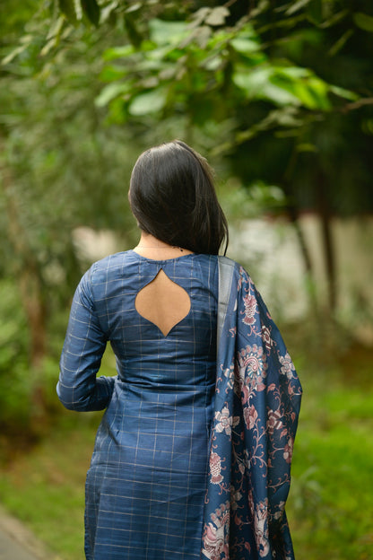 Blue Kalamkari Salwar Suit