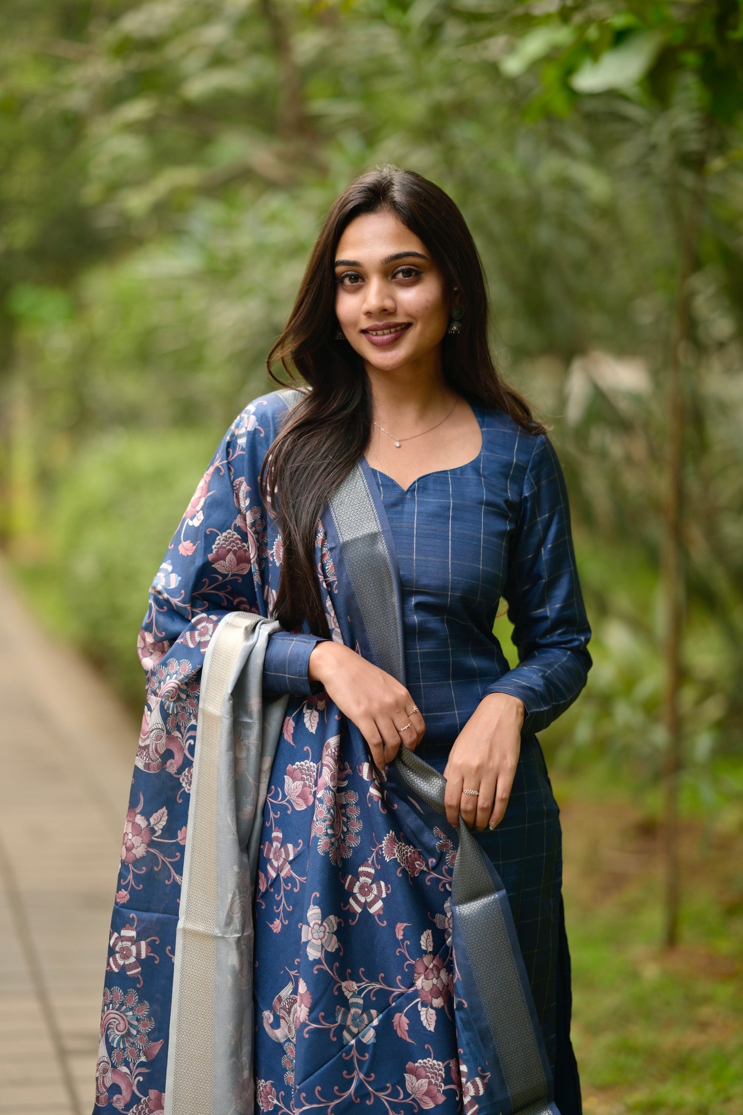 Blue Kalamkari Salwar Suit