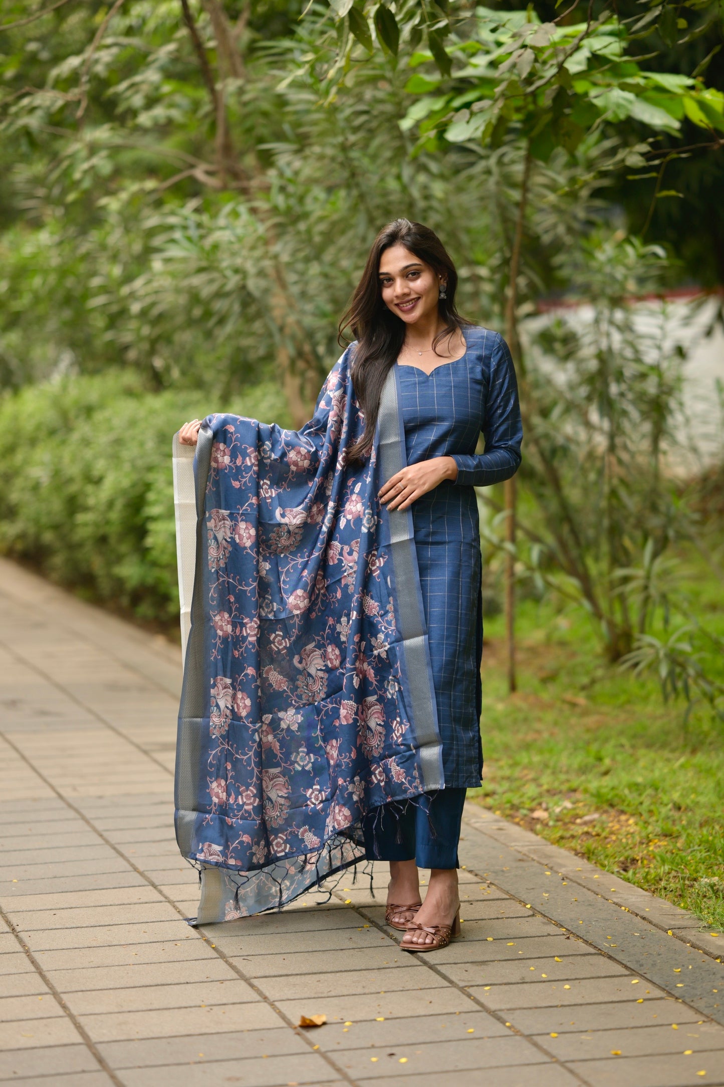 Blue Kalamkari Salwar Suit