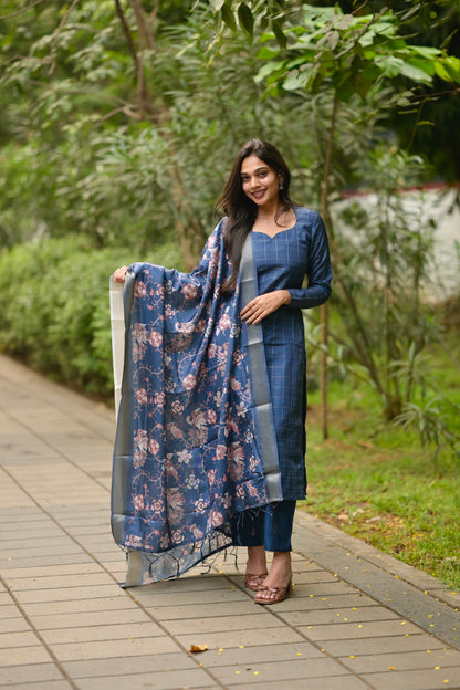 Blue Kalamkari Salwar Suit