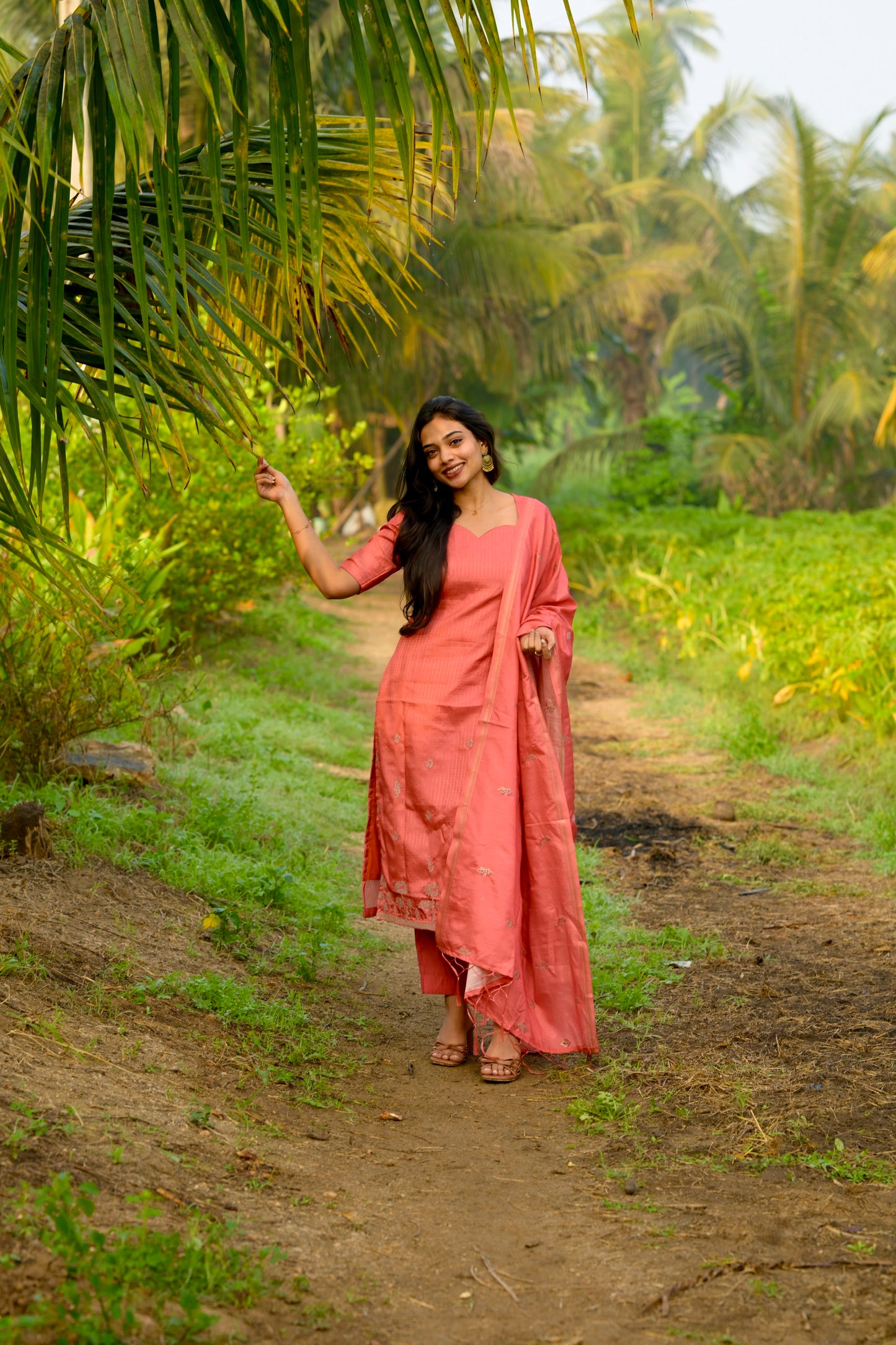Tangerine Stripes Salwar Suit