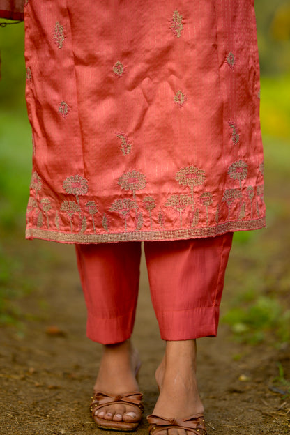 Tangerine Stripes Salwar Suit