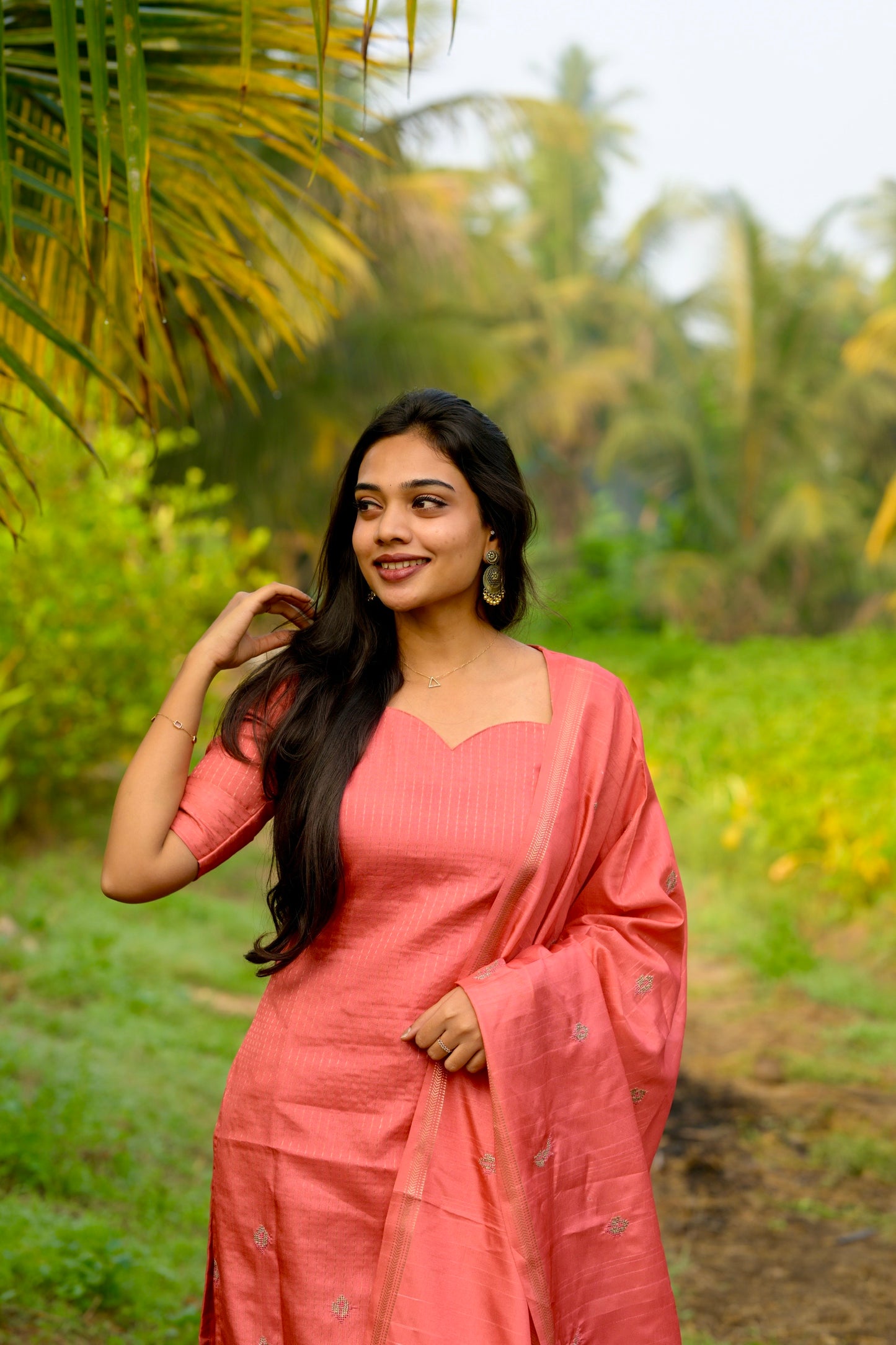 Tangerine Stripes Salwar Suit