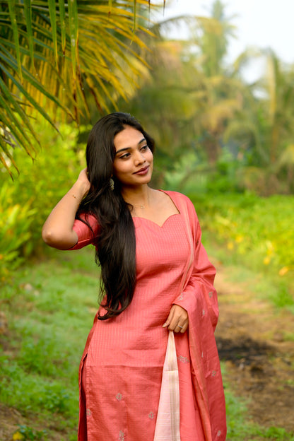 Tangerine Stripes Salwar Suit