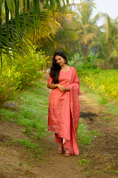Tangerine Stripes Salwar Suit