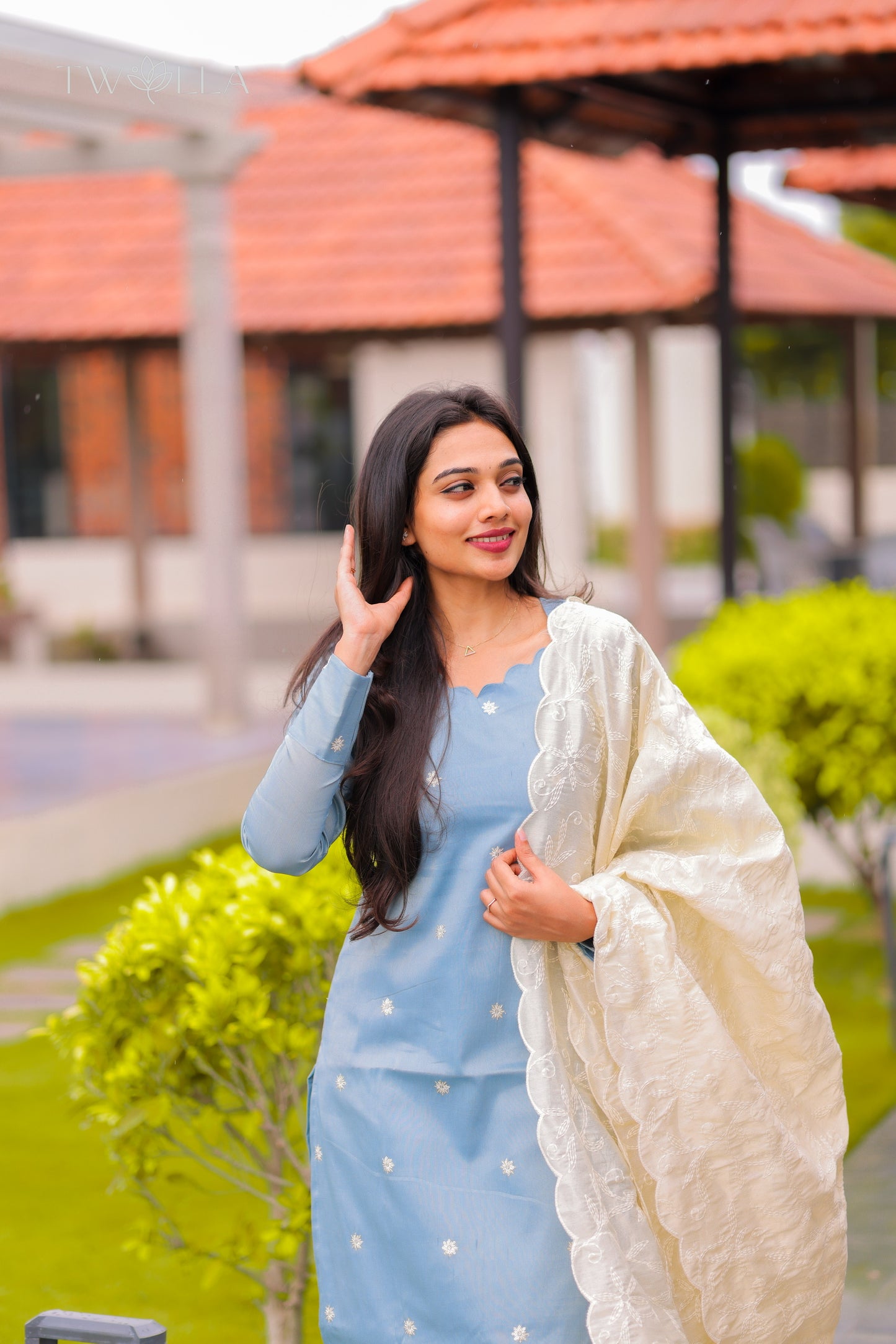 Ice Blue Tissue Suit Set