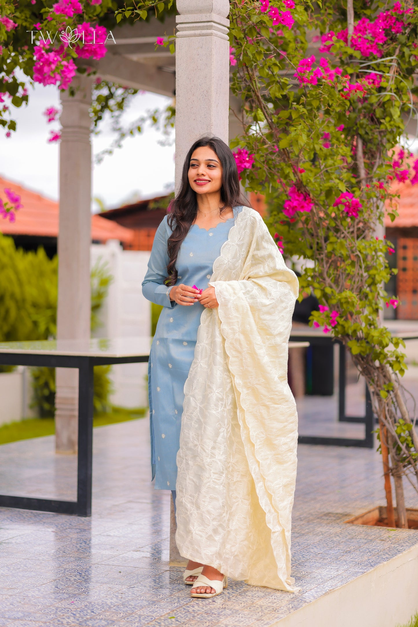 Ice Blue Tissue Suit Set