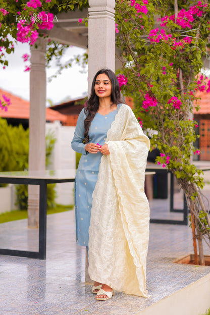 Ice Blue Tissue Suit Set