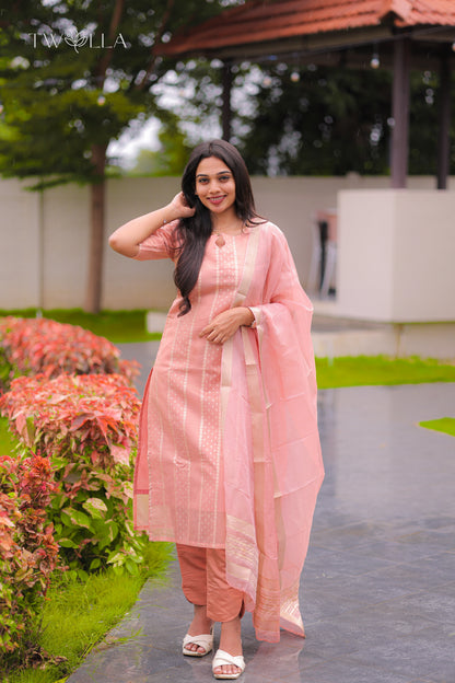 Tissue brocade salwar suit