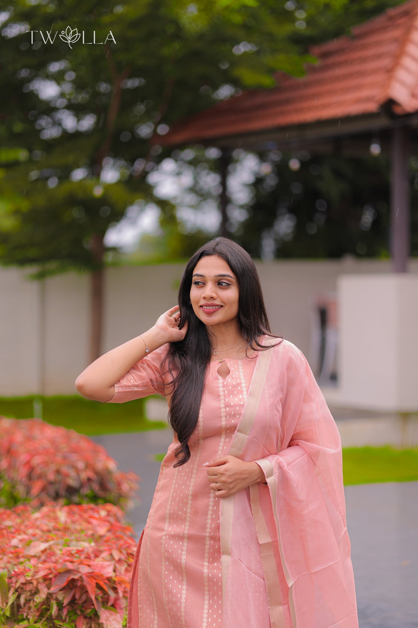 Tissue brocade salwar suit