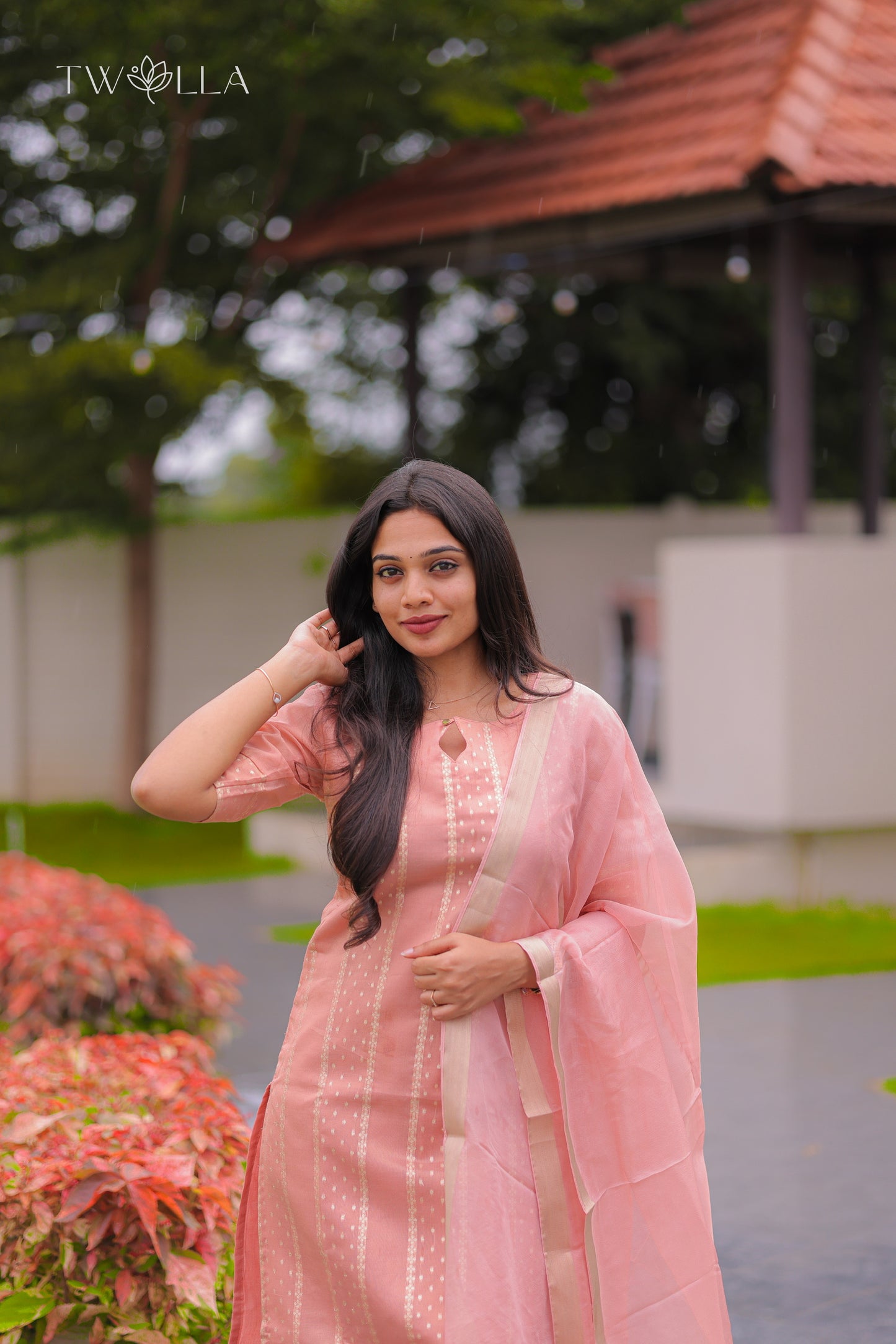 Tissue brocade salwar suit